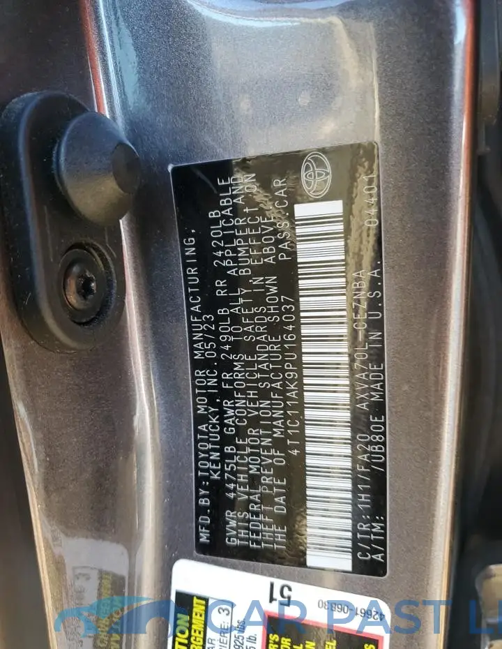 4T1C11AK9PU164037# 12