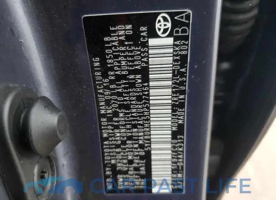 5YFBURHE5HP577464# 12