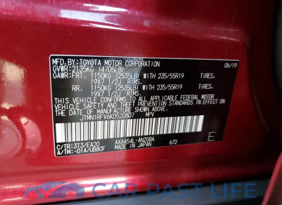 JTMN1RFV6KD520807# 14