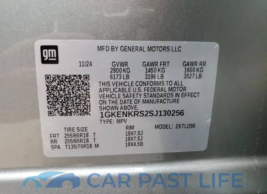 1GKENKRS2SJ130256# 13