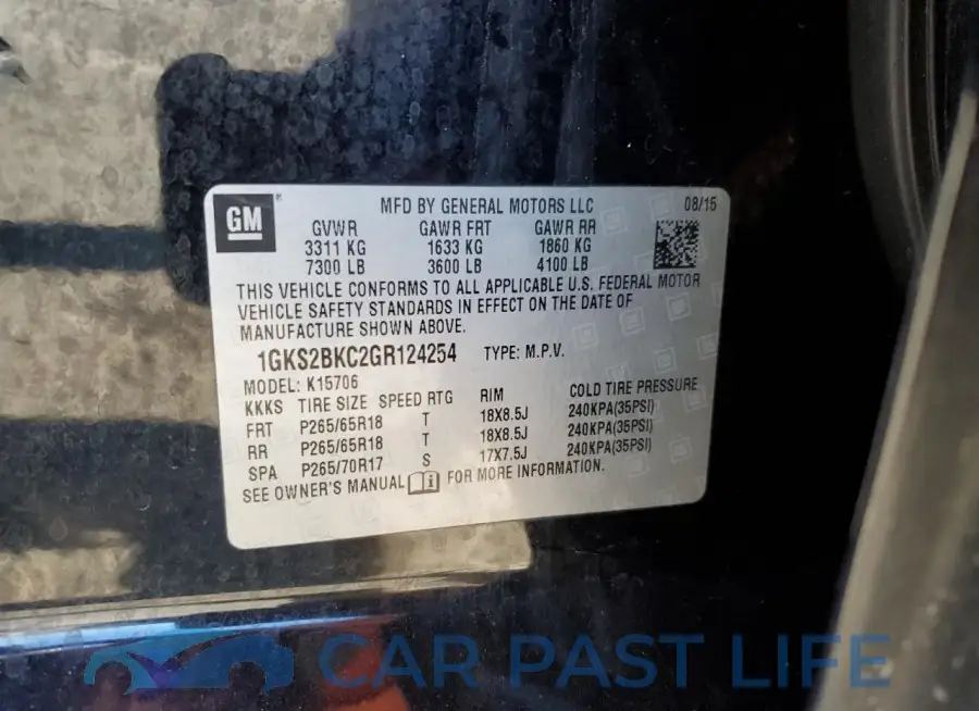1GKS2BKC2GR124254# 13