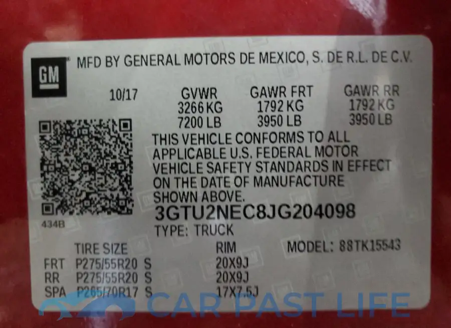 3GTU2NEC8JG204098# 12