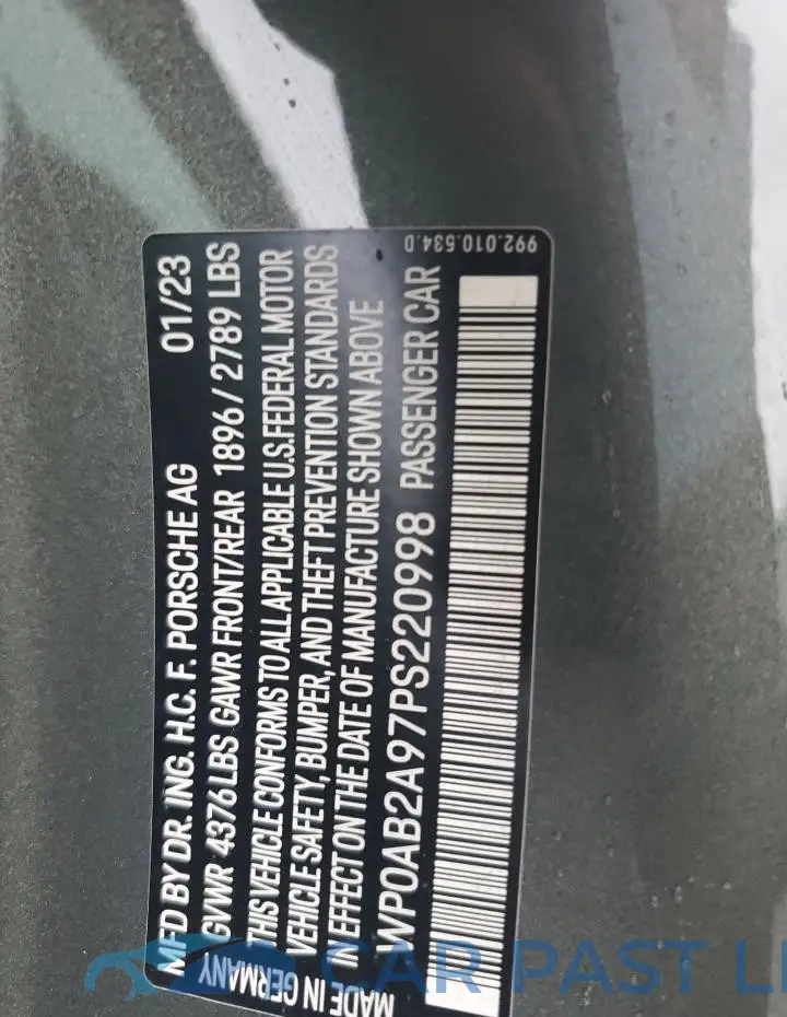 WP0AB2A97PS220998# 13
