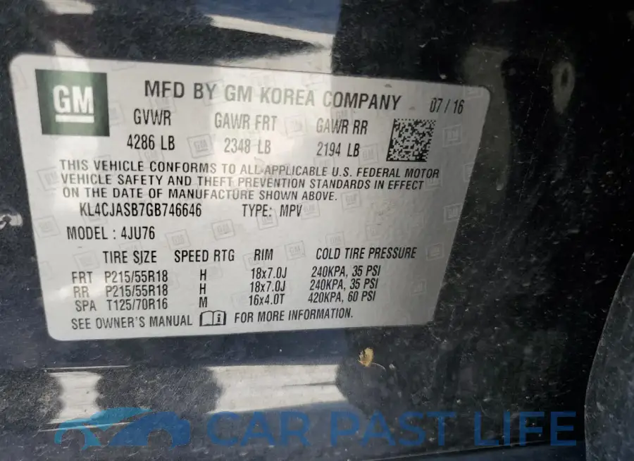 KL4CJASB7GB746646# 13
