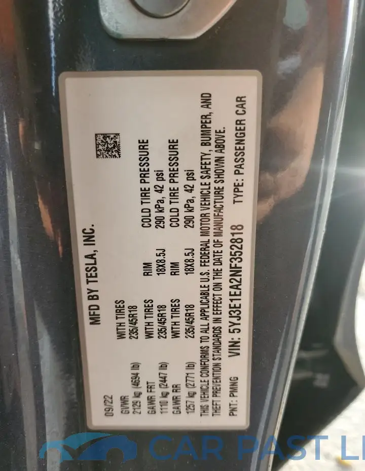 5YJ3E1EA2NF352818# 14