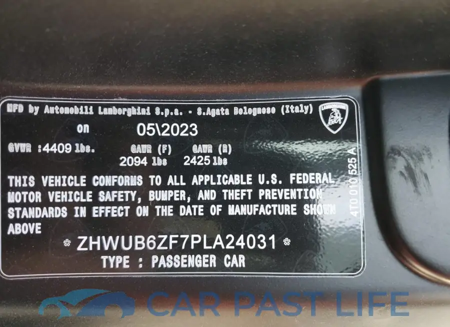 ZHWUB6ZF7PLA24031# 12