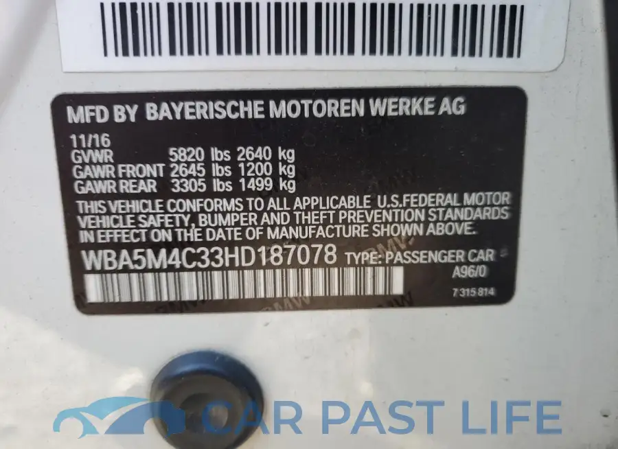 WBA5M4C33HD187078# 13