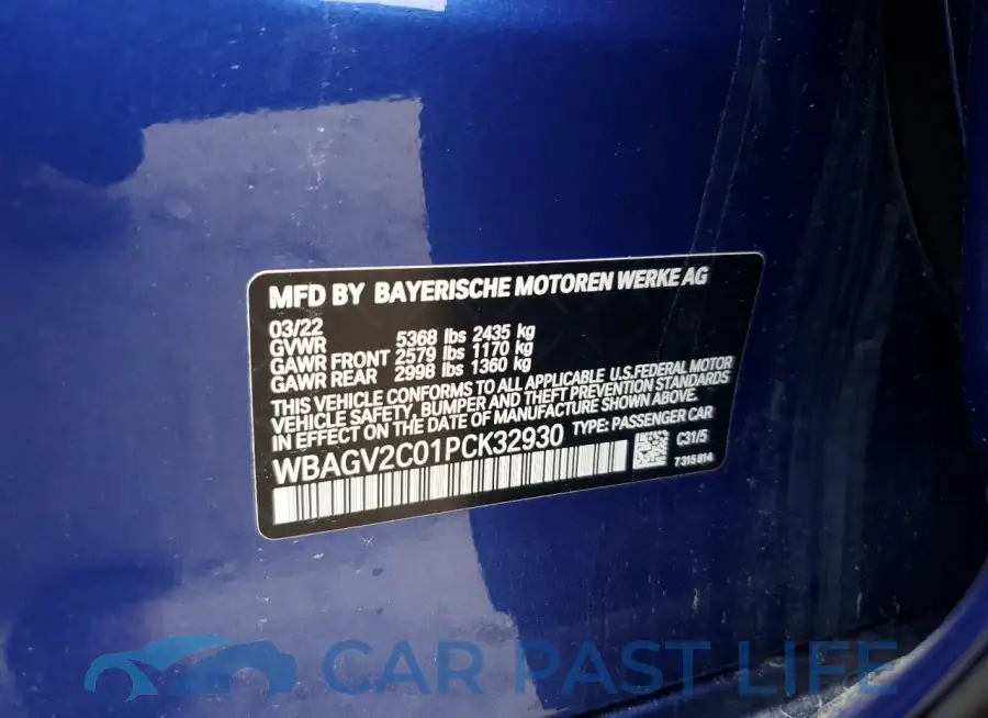 WBAGV2C01PCK32930# 12