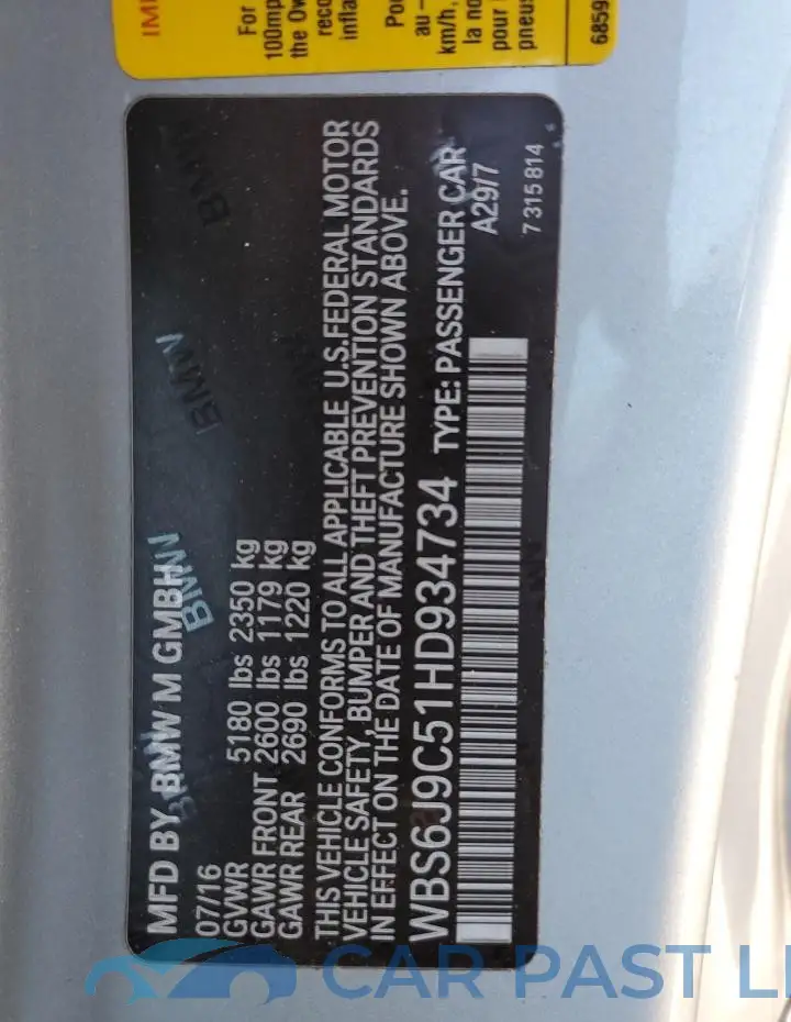 WBS6J9C51HD934734# 12
