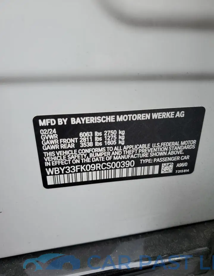 WBY33FK09RCS00390# 12