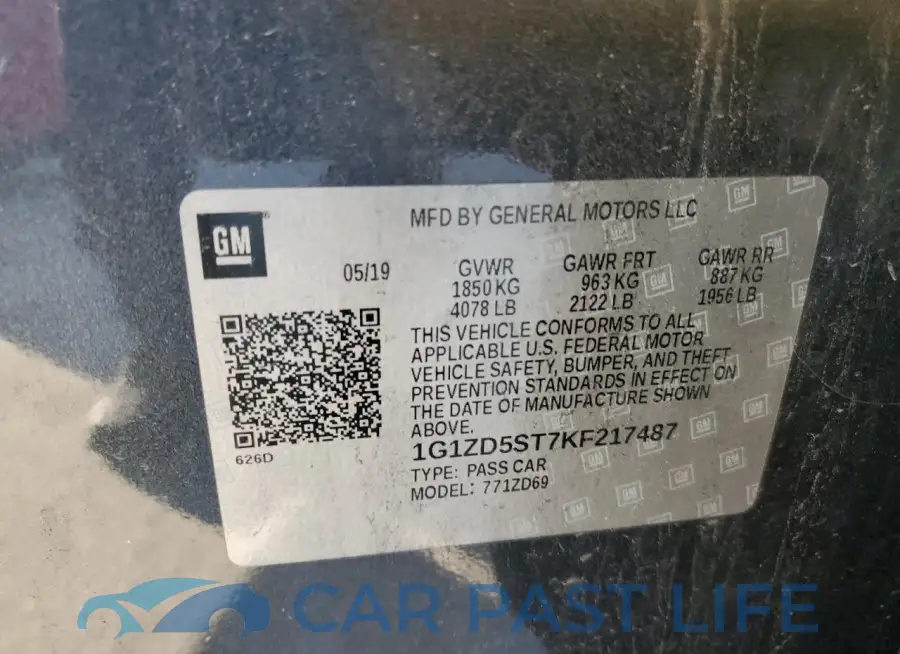 1G1ZD5ST7KF217487# 12