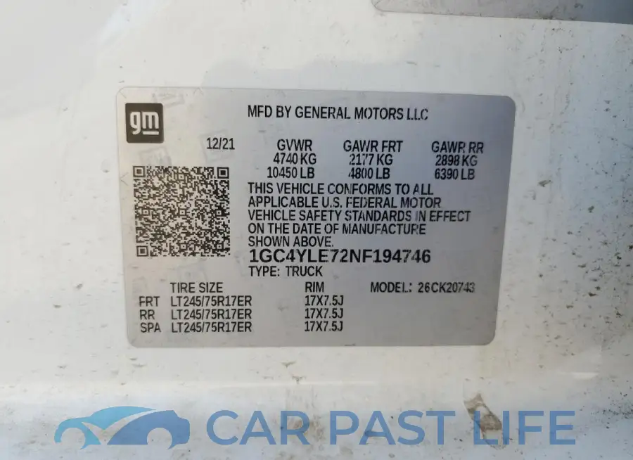 1GC4YLE72NF194746# 12