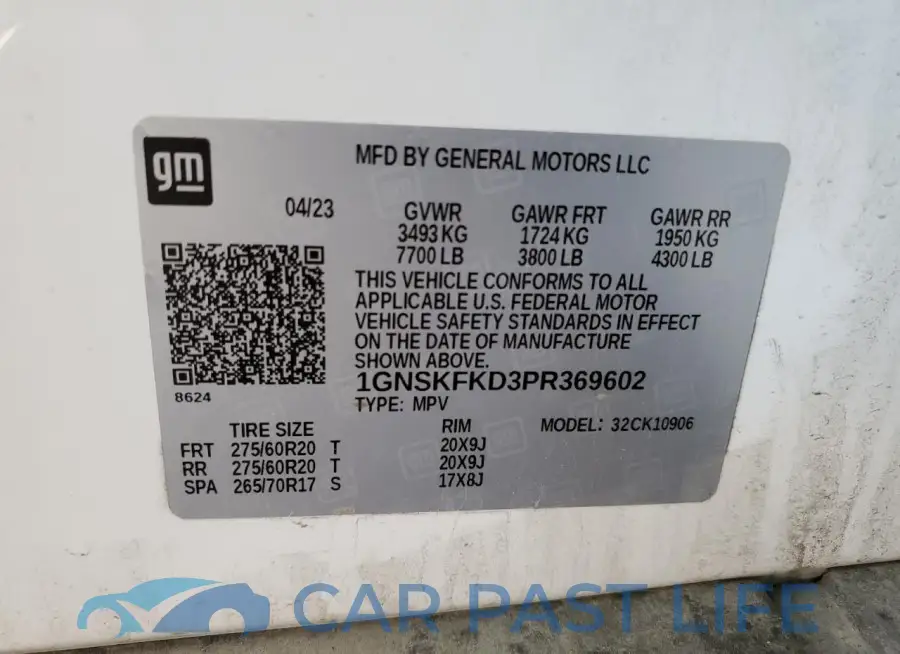 1GNSKFKD3PR369602# 14