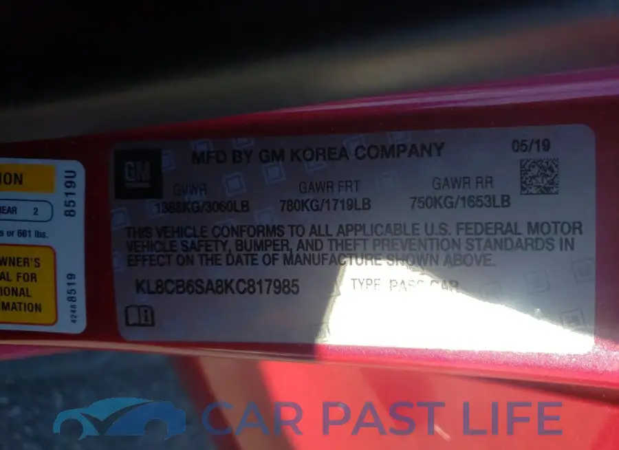 KL8CB6SA8KC817985# 13