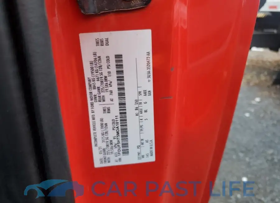 1FDUF5HT5MDA10111# 12