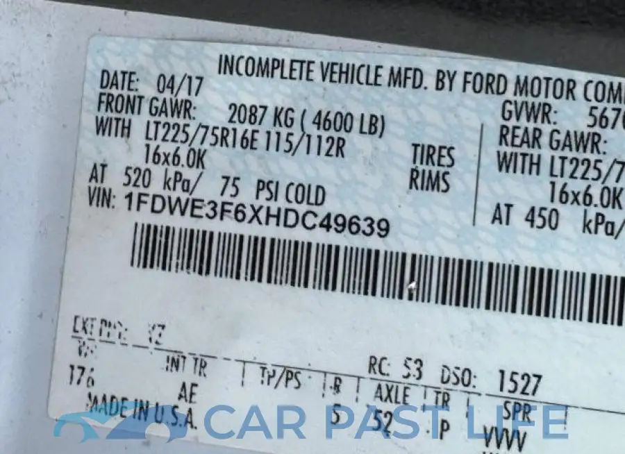 1FDWE3F6XHDC49639# 10