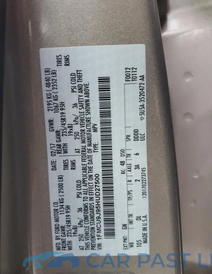 1FMCU9J95HUD27500# 13