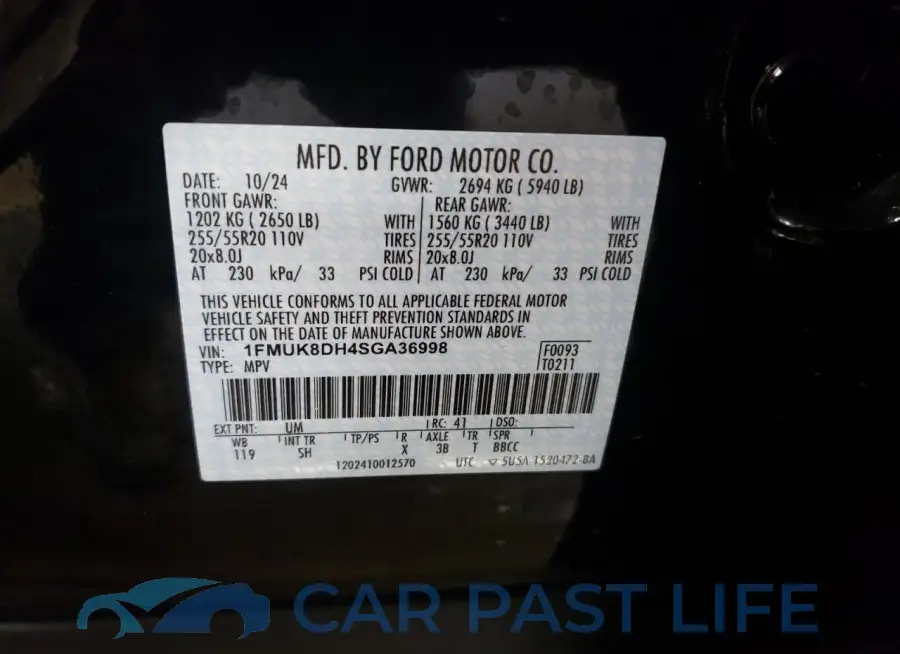 1FMUK8DH4SGA36998# 14