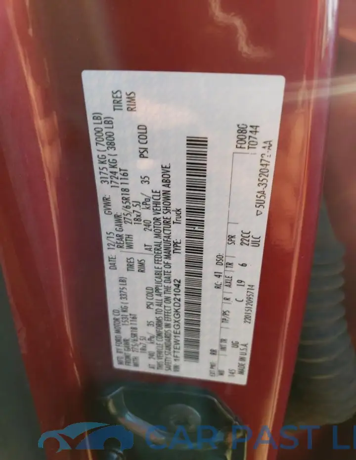 1FTEW1EGXGKD21042# 12