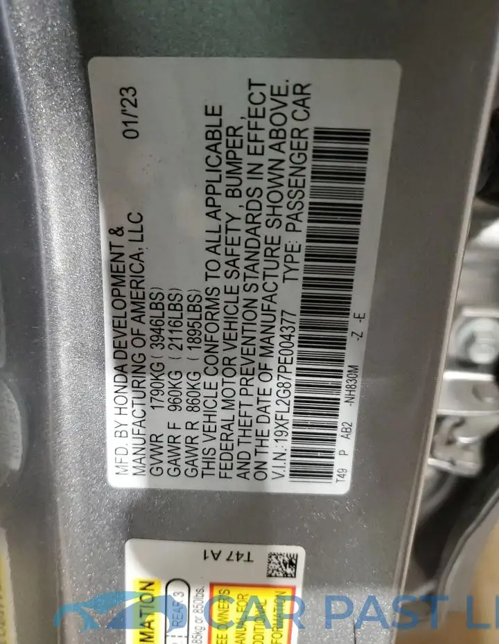 19XFL2G87PE004377# 12