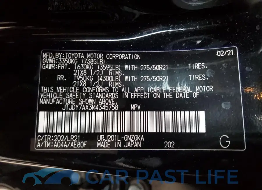 JTJDY7AX3M4345758# 12