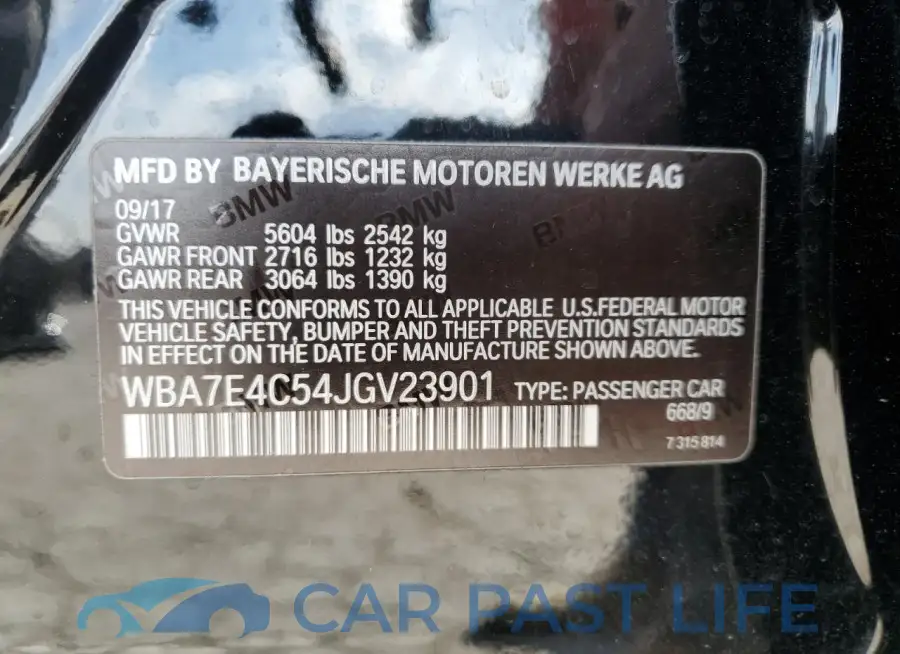 WBA7E4C54JGV23901# 12
