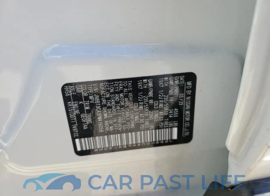 JN8BT3CA3PW416058# 13