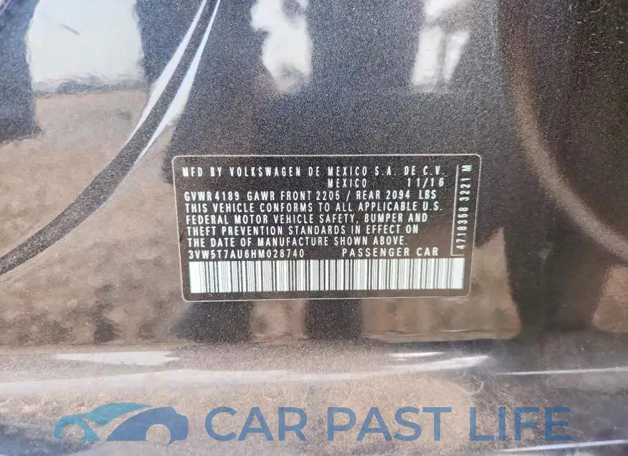 3VW5T7AU6HM028740# 12