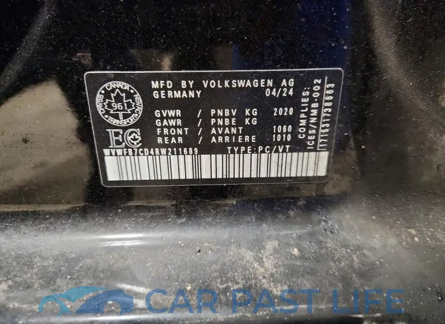 WVWFB7CD4RW211689# 12