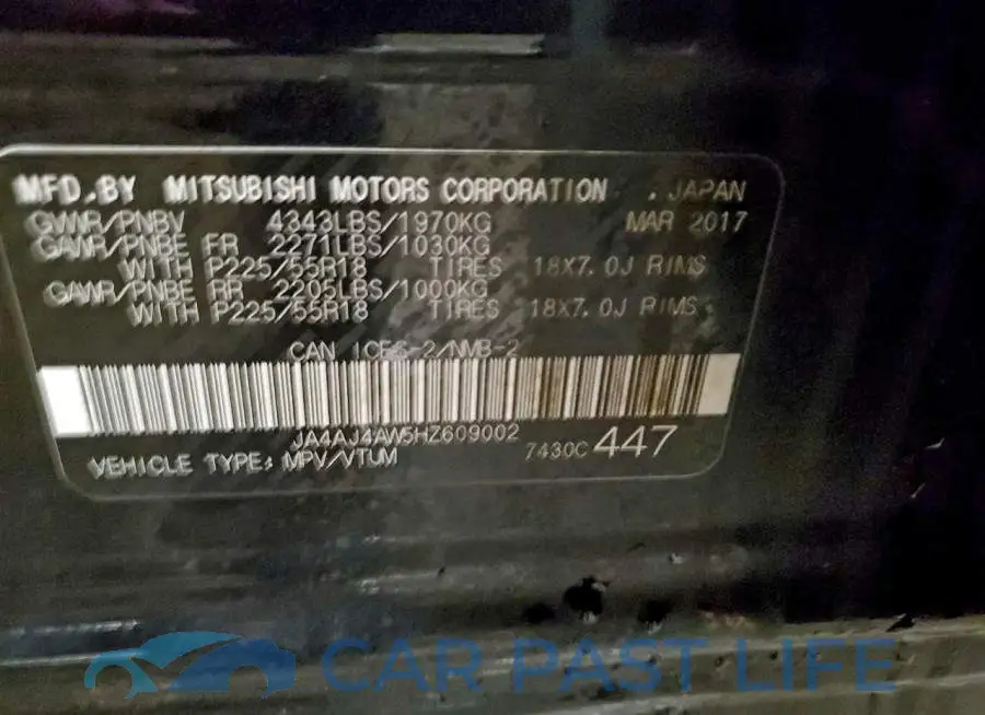 JA4AJ4AW5HZ609002# 13