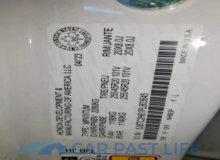 5J8TC2H61PL803645# 14