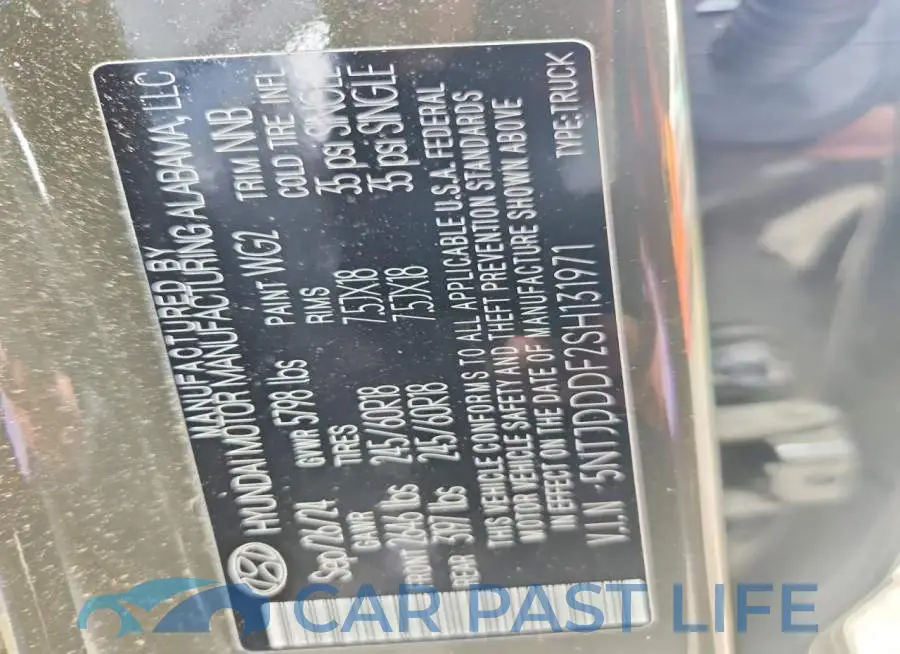 5NTJDDDF2SH131971# 12