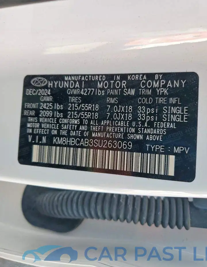 KM8HBCAB3SU263069# 13