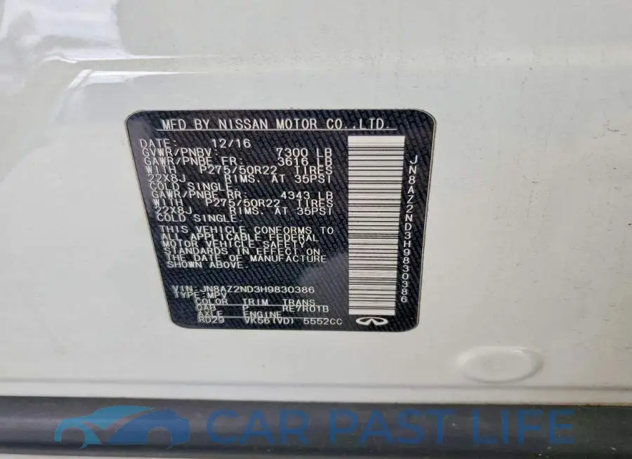JN8AZ2ND3H9830386# 12