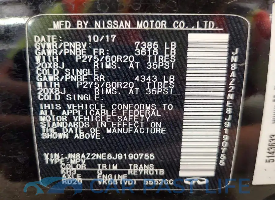 JN8AZ2NE8J9190755# 13