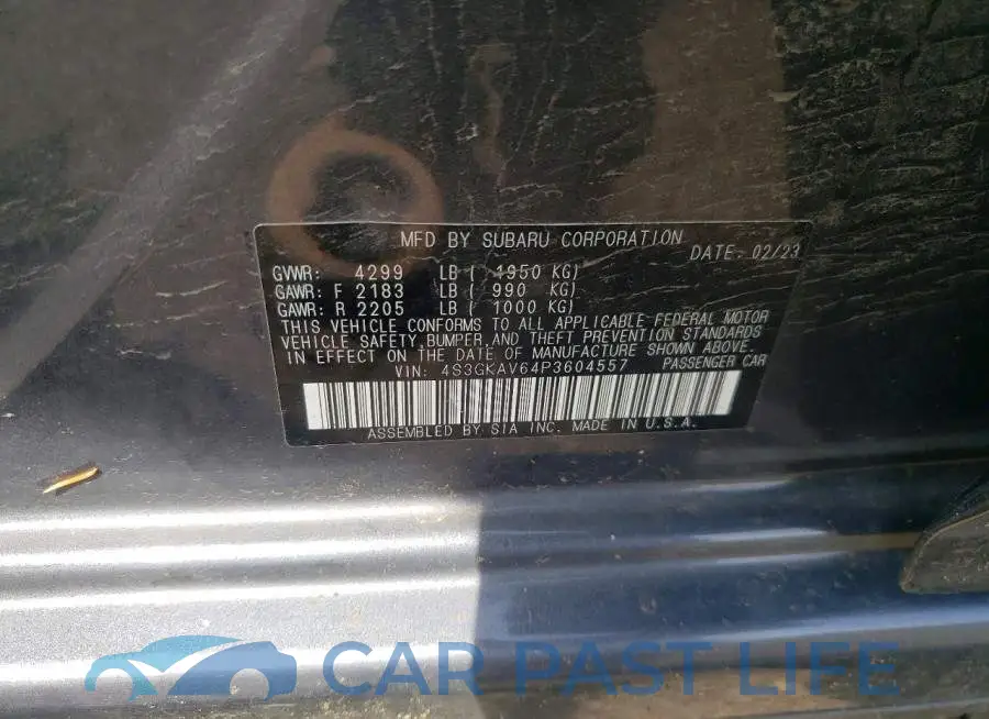 4S3GKAV64P3604557# 12