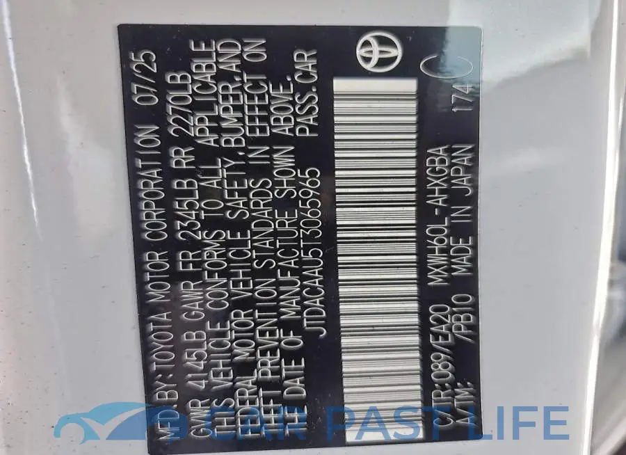 JTDACAAU5T3065965# 13