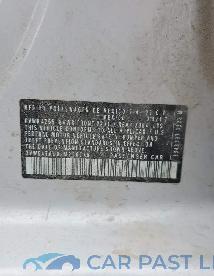 3VW547AUXJM256775# 14
