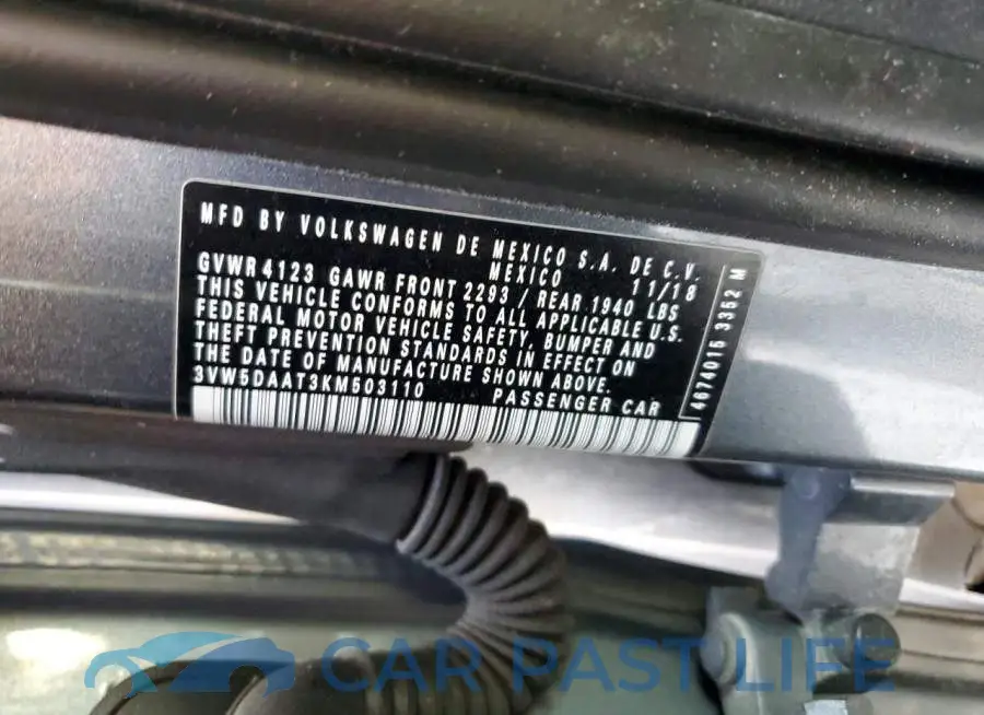 3VW5DAAT3KM503110# 12