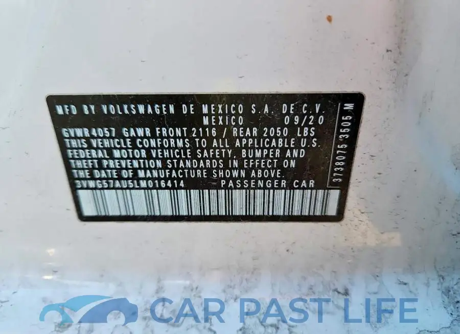 3VWG57AU5LM016414# 12