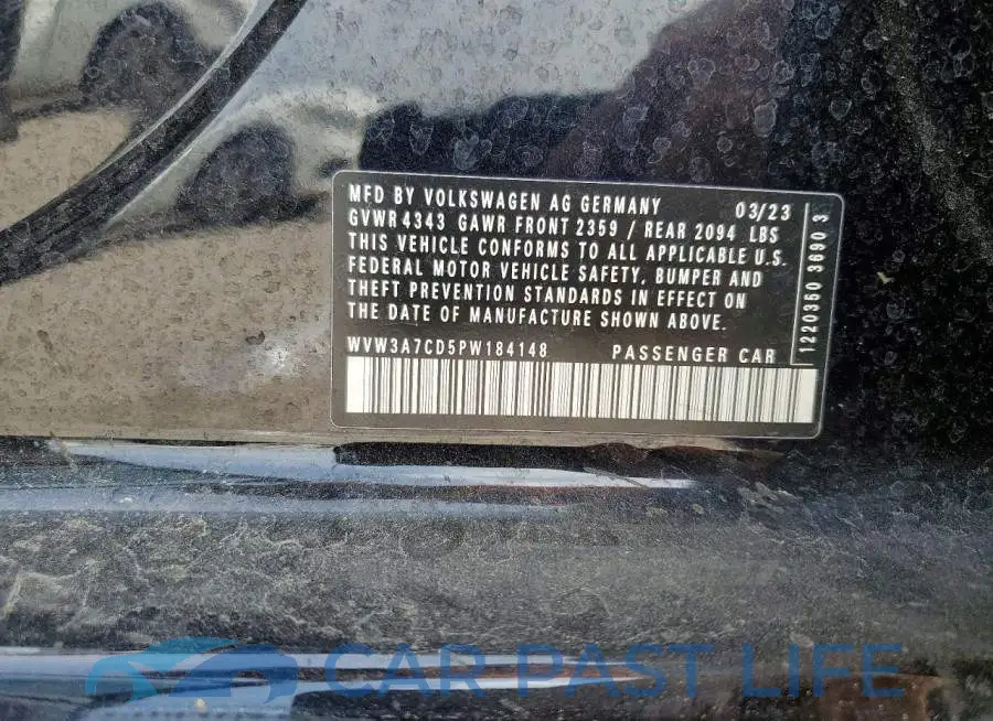 WVW3A7CD5PW184148# 12