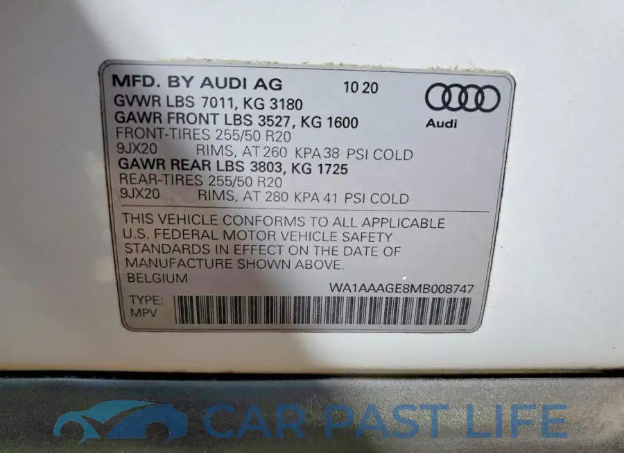 WA1AAAGE8MB008747# 13