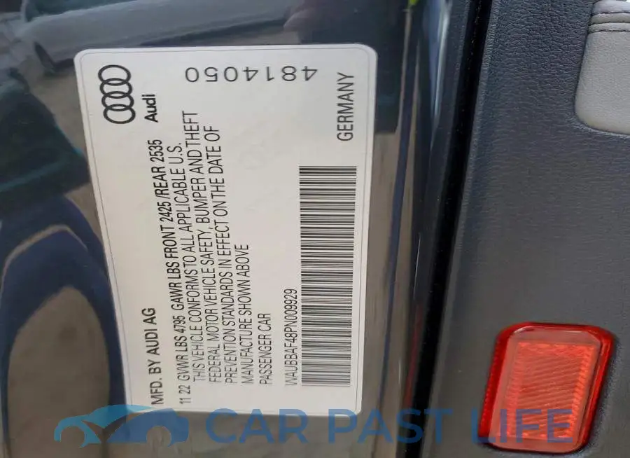 WAUBBAF48PN009929# 12