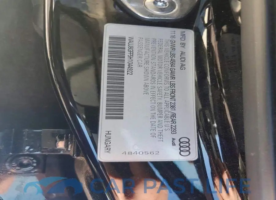 WAUJ8GFF5H1044922# 12