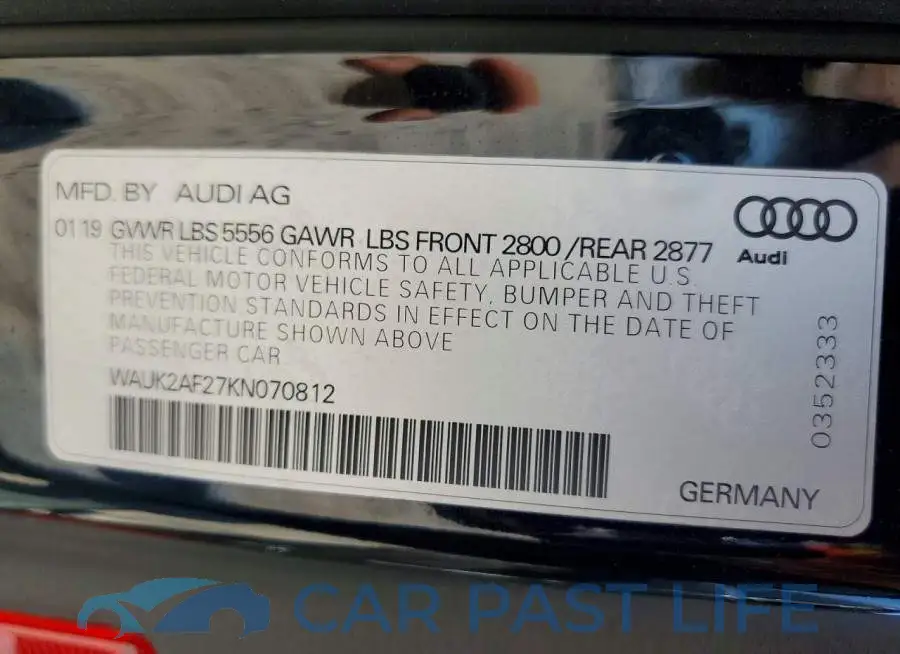 WAUK2AF27KN070812# 12