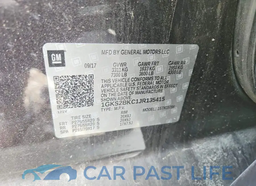 1GKS2BKC1JR135415# 13