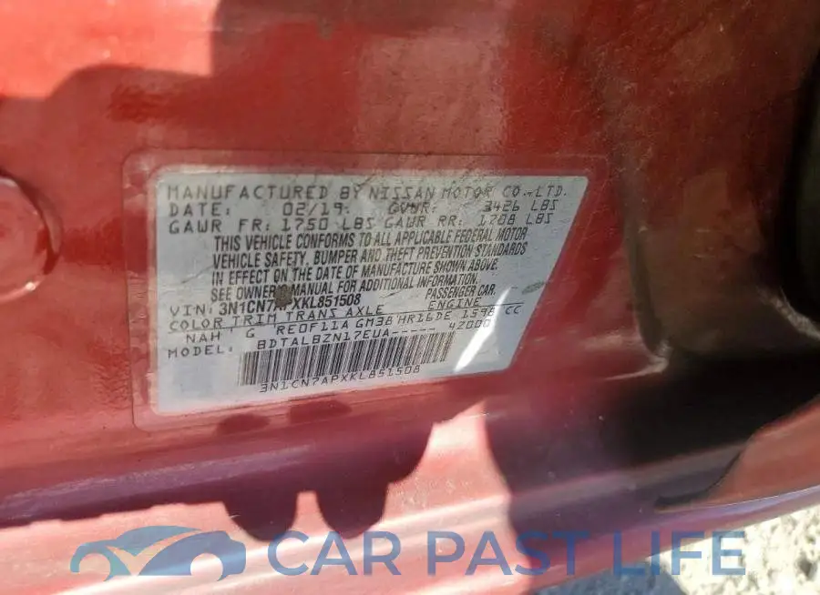 3N1CN7APXKL851508# 12