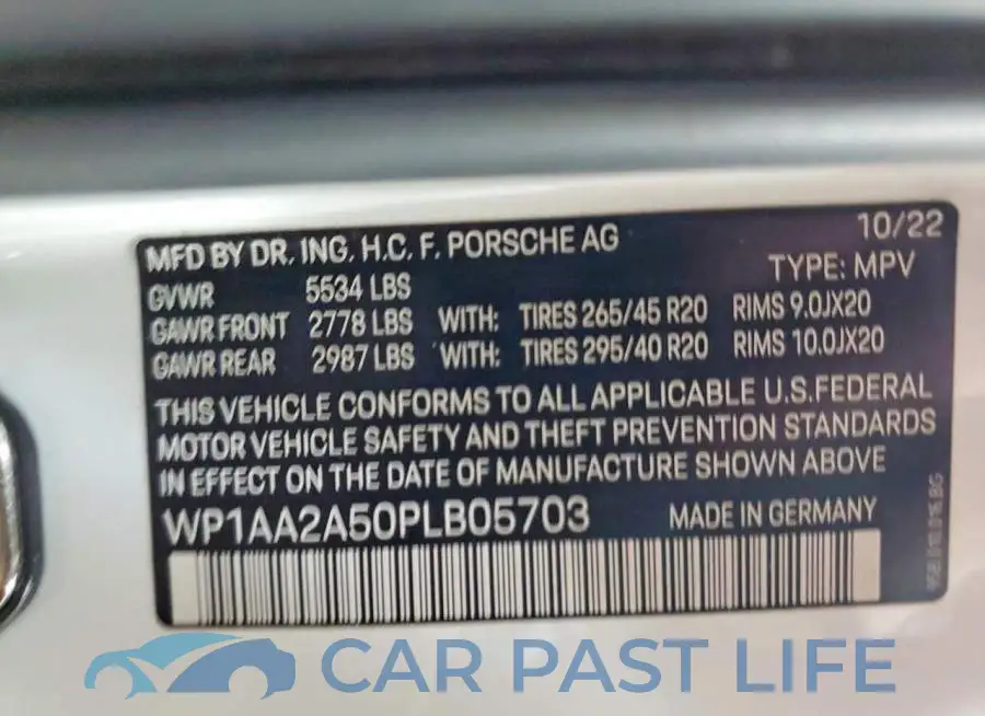 WP1AA2A50PLB05703# 12