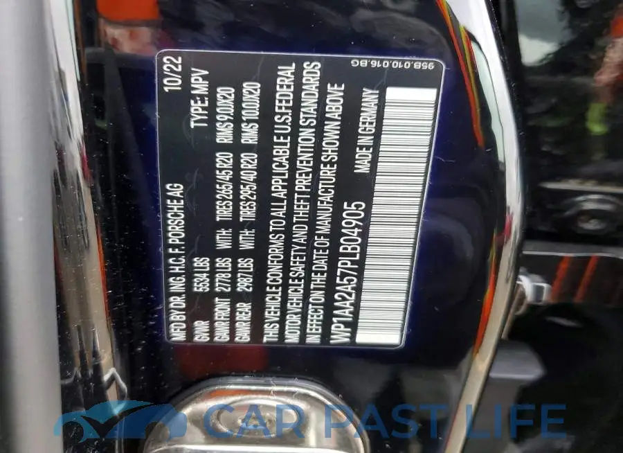 WP1AA2A57PLB04905# 13