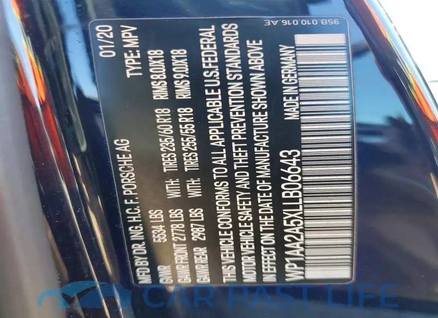 WP1AA2A5XLLB06643# 13